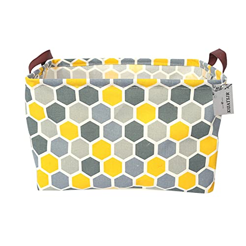 Image of Rectangle Storage Basket Cute Canvas Organizer Bin for Pet /Children Toys, Books, Clothes Perfect for Rooms /Playroom (Lozenge)