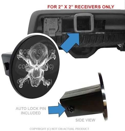 Custom Class 3 Tow Hitch Receiver 2" Insert Plug Truck & SUV - Ghost Skull WT Style-9856-6774