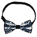 Supdreamc Fashion Adjustable Bow Tie for Men, 3D Printed Pre-Tied Necktie for Music Festivals, Raves and Theme Parties, Grey Sharks Blue Bowtie