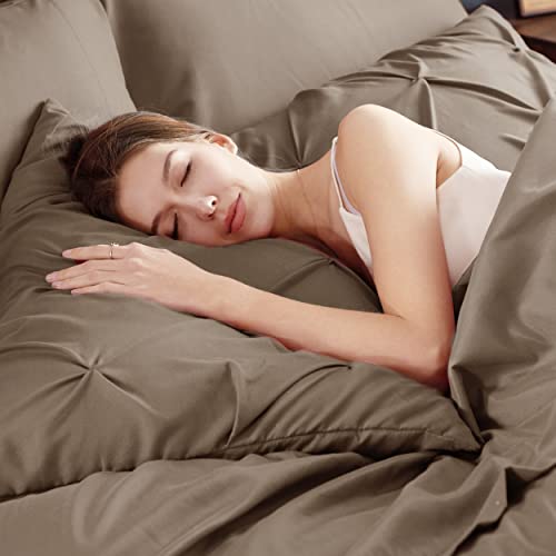 Bedsure King Size Comforter Set - Bedding Set King 7 Pieces, Pintuck Bed In A Bag Brown Bed Set With Comforter, Sheets, Pillowcases & Shams #TOP2