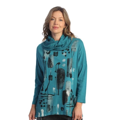 Jess & Jane Mineral Washed Cowl Neck Tunic - M99