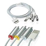 HAWORTHS USB charger Composite AV to TV RCA Video Cable for Apple iPhone 3G/3GS/4/4S, iPad/ iPad2/ New iPad 3, iPod Video, iPod Nano, iPod Touch 4
