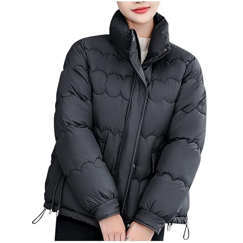 Long Sleeve Down Jackets for Women Fall Winter Ruched Thermal Basic Puffer Jackets Coats Women 2025 Trendy