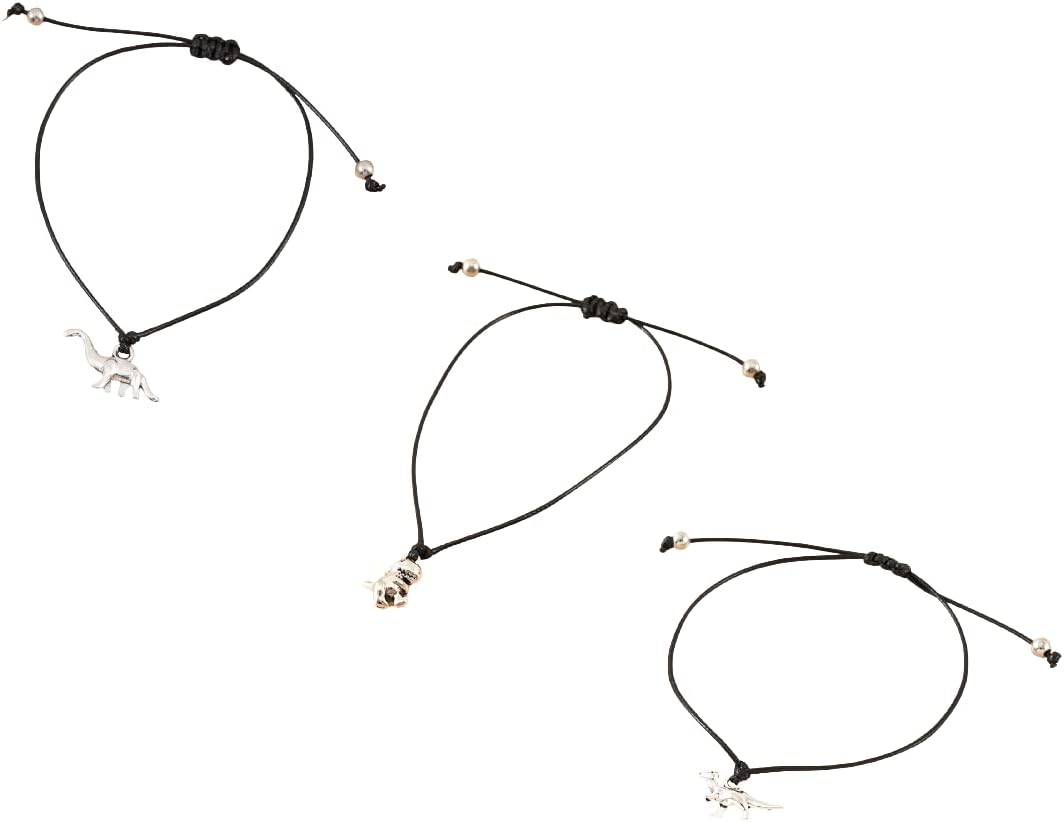 Pingyongchang 3Pcs Friendship Dinosaur Bracelet Set with Message Card Make a Wish Adjustable Bracelet Tyrannosaurus Handmade Bracelet Simple Women Jewelry Gifts - Image 7