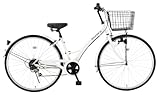 自転車 27インチ おしゃれ アスナロ AN-276NV シティサイクル 6段ギア (マットホワイト)