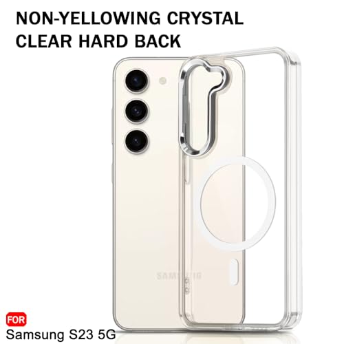 Image of TheGiftKart Ultra-Hybrid Crystal Clear Back Case Cover for Samsung Galaxy S23 5G | Shockproof Design | Camera Protection Bump | Hard Transparent Back Case for Samsung Galaxy S23