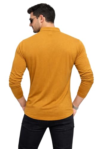 Image of Blisstone Men's Band Collar Shirt - Full Sleeve Slim Fit Casual Cotton Blend Mandarin Collar Button Down Shirt