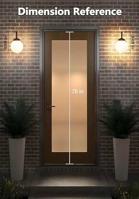 Outdoor Wall Sconce Set of 2, Modern Front Porch Lights for House, Exterior Light Fixture Wall Mount with Frosted Glass Globe Patio, Indoor Sconce Lighting for Bathroom, E26 Base