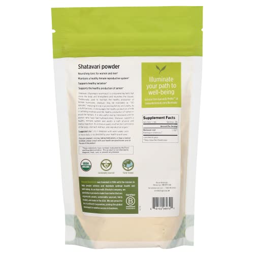 Banyan Botanicals Organic Shatavari Powder – Asparagus racemosus – Ayurvedic Herb for Vata & Pitta, Balanced Female Hormones, Energy, Vitality & More* – 1/2lb. ­– Non-GMO Sustainably Sourced Vegan FFL - Thumbnail 2