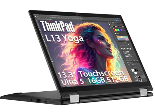 Image of Lenovo ThinkPad L13 Yoga Gen 5 2-in-1 Business AI PC Laptop (13.3 inch FHD+ Touchscreen, Intel Core Ultra 5 125U, 16GB DDR5 RAM, 512GB SSD) Fingerprint, Backlit, 1080P IR Webcam, Thunderbolt 4, Win 11 Pro