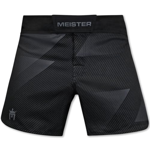Meister Bermuda híbrida de cano médio para boxe, MMA e Muay Thai, Black Enigma, P
