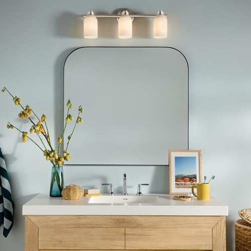 Image of Kichler Shae 3-Light Bathroom Vanity Light, Brushed Nickel