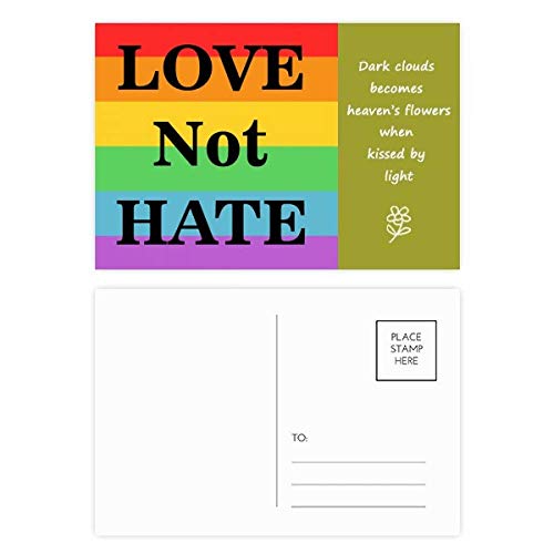 Cartes postales LGBT amour pas la haine 20pcs pour dire merci sans manquer d'espace