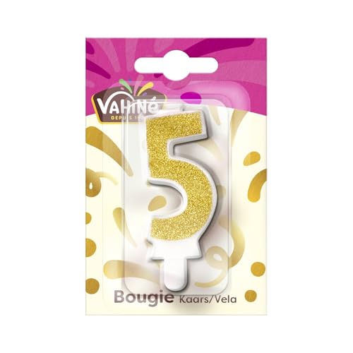Bougie anniversaire n°5 pour gâteaux de fête et goûters d'enfants réussis