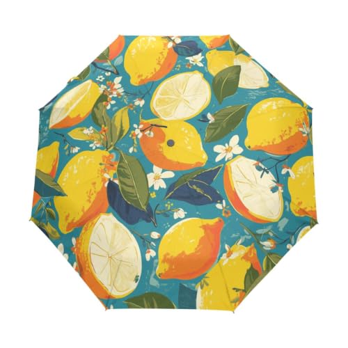 Parapluie pliable de plage motif citron jaune pour voyager tout l'été