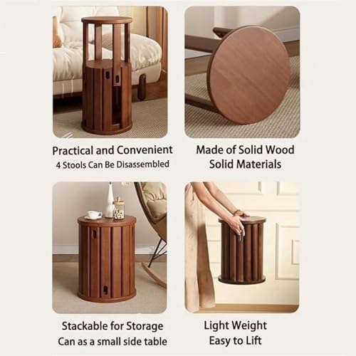 Taburetes de madera basicos ahorra espacio y mesas auxiliares 7