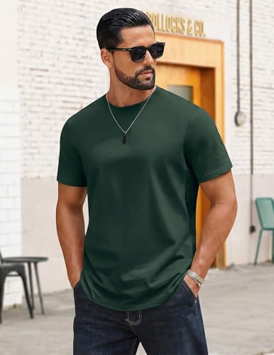 Image of COOFANDY Mens T-Shirts 100% Cotton Crewneck Short Sleeve Tees Casual Plain Shirts