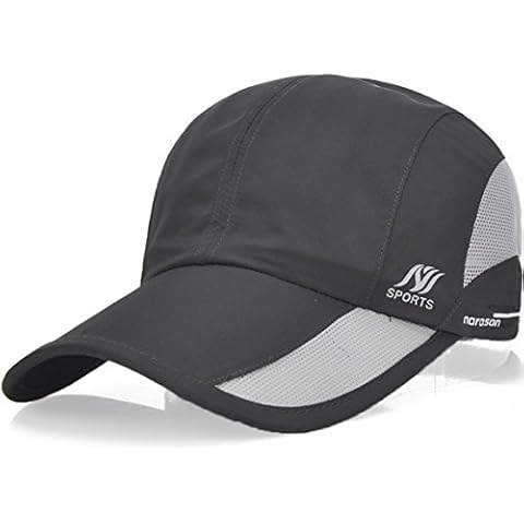 MioCloth Quick Dry Sports Cap Unisex Sun Hat Summer UV Protection Outdoor Cap for Men and Women Adjustable Backclosure Sports Caps Perfect for Running Workouts Dark Grey Cover