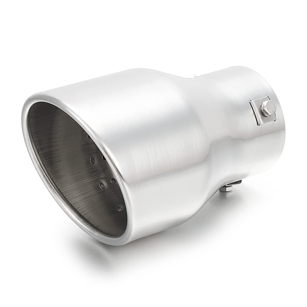LCGP Adjustable 2.5"-3" Inlet Exhaust Tip, 2.5"-3" x 4.5" x 7" Bolt-On Chrome Plated Stainless Steel Professional Exhaust Tip Fit 2.5''/2.75''/3''Outer diameter Tailpipe