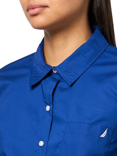 Image of Nautica Women's Button Front Long Sleeve Roll Tab Shirt
