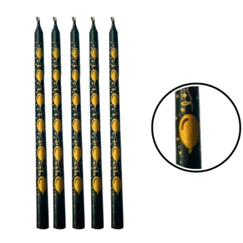 Image of Wanna Party Black and Gold Cake Candles, Black Cake Decoration for Birthday Parties, Wedding Decorations, Party -6 CT