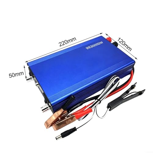 Convertisseur de puissance 12V boîtier métal compact bleu violet