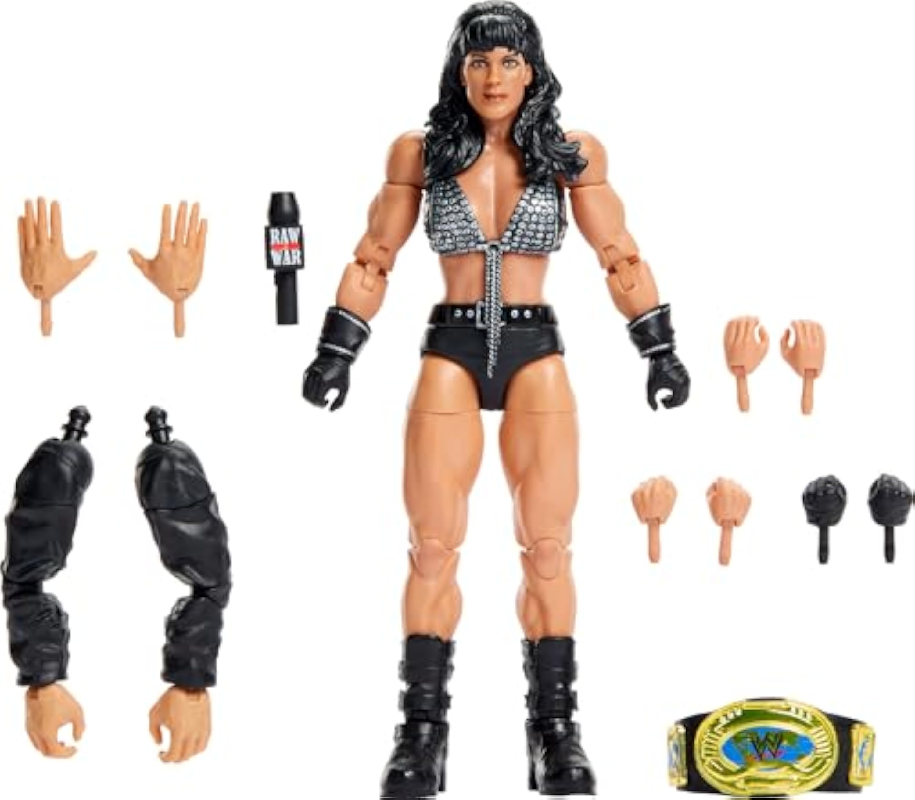 WWE Chyna con cinturón intercontinental Mattel Elite Collection Monday Night War Series 10 Figura de lucha libre