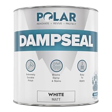 Polar Damp Seal Paint - Primer & Topcoat for Indoor Walls & Ceilings - Mould Resistant Stain Blocker Paint- Quick Drying for Wood, Plaster, Cement and Stone - Matt Finish - White - 500ml