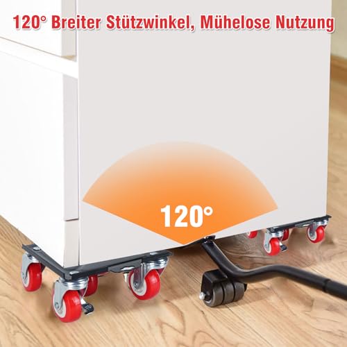 Roulettes de transport pour meubles lourds avec levier de levage universel - 5