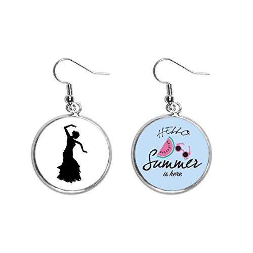 Pendientes de sandía ligeros para danza folclórica y uso diario