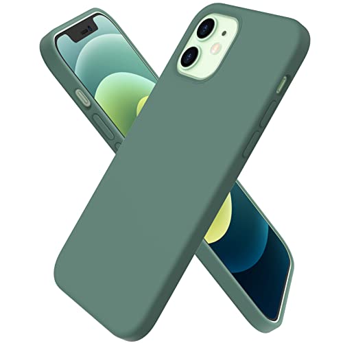 ORNARTO für iPhone 12 | 12 Pro Hülle Silikon Hülle Ultra Dünne Voller Schutz Flüssig Silikon Handyhülle Rubber Schutz für iPhone 12 Pro/iPhone 12(2020) 6 1 Zoll - Piniengrün