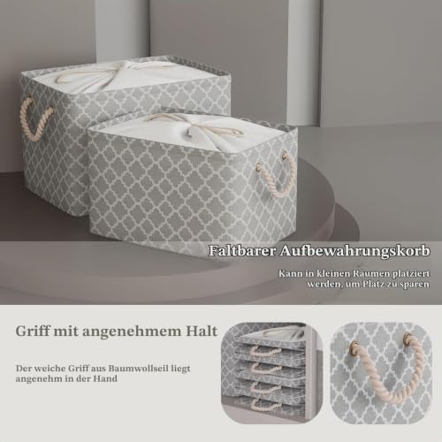 OUTBROS Aufbewahrungskorb, 38x28x26cm (Laterne/Grau, 3-Pack) – Ansicht 6