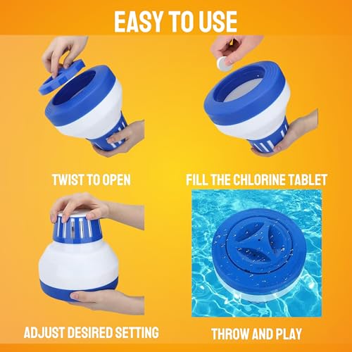 Flotteur de chlore pour piscine grand format distributeur brome réglable 5 galets