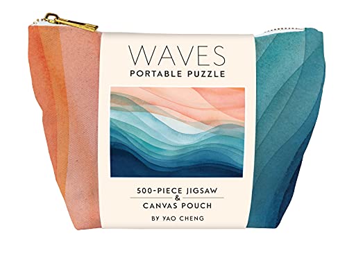 Waves Portable Puzzle - 500-Piece Jigsaw & Canvas Pouch by (Artist) Yao Cheng