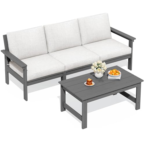 Image of SERWALL HDPE Outdoor Couch with Coffee Table
