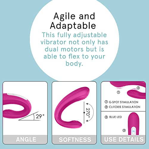 Vibromasseur double tête rose avec télécommande discrète