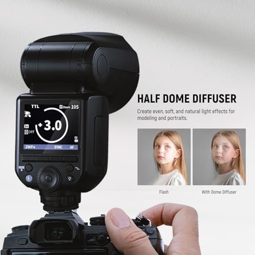 Image of NEEWER Z2-S 2.4G TTL Round Head Flash Speedlite Compatible with Sony Cameras, Compatible with Godox, 76Ws 1 /8000s HSS, Diffuser, 2 Modeling Lamps, Upgraded UI, TTL /M Toggle Key, 3000mAh /600 Full Power