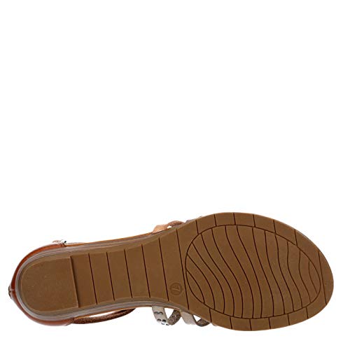 Limelight Vanya - Womens Open Toe Zip Up Gladiator Low Heel Ankle Strap Sandal Flat Brown, Size 11.0 Medium Width #TOP5