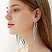 Tassel Earrings for Women Dangling Silver Long Cowgirl Western Silver Chandelier Earrings for Women Prom Jewelry Costume Party Gifts (Long-S)