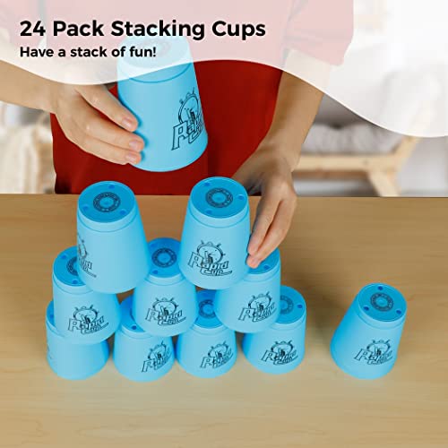 Cibolar Sport Stacking Cups, 24Pcs Sports Stacking Cups Training Game For Challenge Competition Travel Party Gift For Kids And Adults, Blue+Red #TOP6