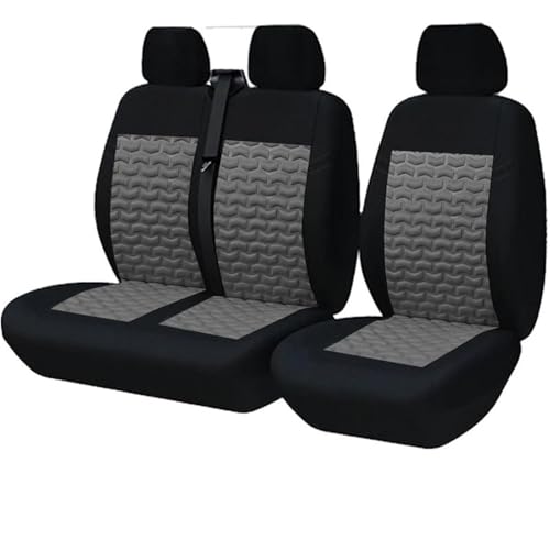Housses siège voiture universelles en mousse 4mm pour Fiat Ducato 2+1 gris