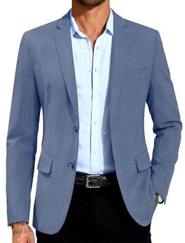 Blazer décontracté pour homme coupe ajustée veste bleu