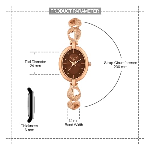 Image of WHITE BIRD Premium Quartz Analog Champagne Oval Dial Stainless Steel Strap Watch for Women