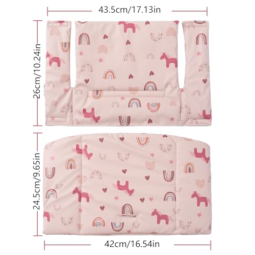 Image of Baby Cushion Set Soft and Comfort High Chair Cushion for Infant, Toddler High Chair Accessories Easy to Clean and Install, DJ Pink