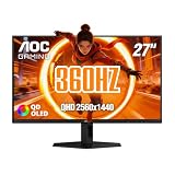 AOC Q27G40SDE New 27  QD-OLED Gaming Monitor, QHD 2560 x 1440, 360Hz 0.03ms, HDMI 2.0 x1, Display Port x1, NVIDIA G-Sync Compatible, Console Gaming Ready, 3-Year Zero-Bright-Dot