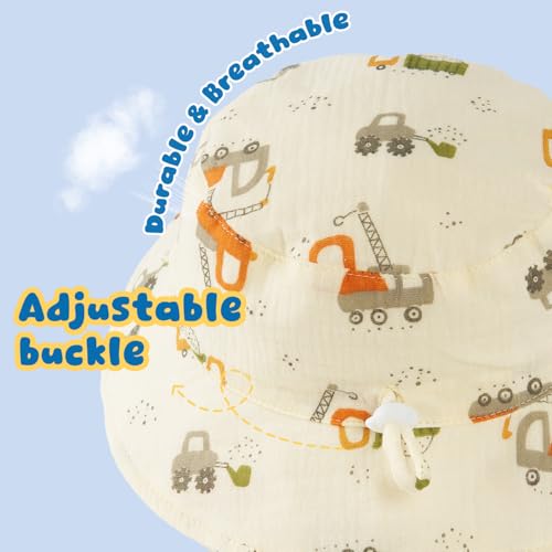 Image of Muslin Baby Sun Hat Sun Protection Baby Toddler Bucket Hats for Boys Girls