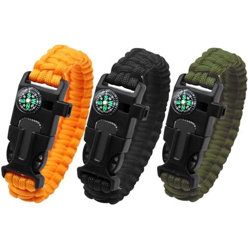 Bracelet de survie boussole sifflet pour camping et randonnée aiGear