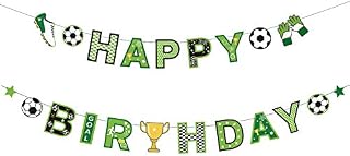 Football Happy Birthday Banner | Bunting Hanging for Football Fans Party Decoration | Sport Themed Party Supplies