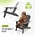 LOUNZY Folding Adirondack Chair with Cup Holder, HDPE All-Weather Folding Patio Chair, Outdoor Patio Adirondack Chair for Lawn Porch Garden Backyard Deck Fire Pit, Gray