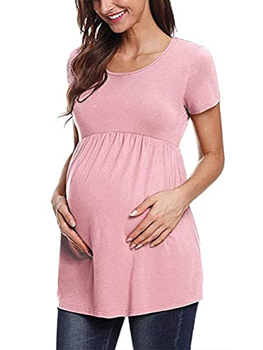 Tomwell Camiseta de premamá de Manga Corta para Mujer, Tallas Grandes, Elegante, para Verano,...